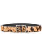 Saint Laurent Leopard Print Belt - Brown