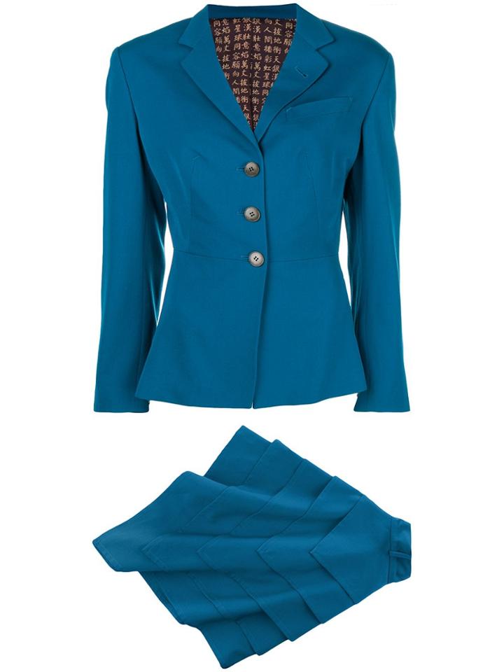 Jean Paul Gaultier Vintage Asymmetric Skirt Suit - Blue