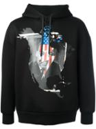 Neil Barrett Martin Luther King Hoodie, Men's, Size: Medium, Black, Viscose/polyurethane