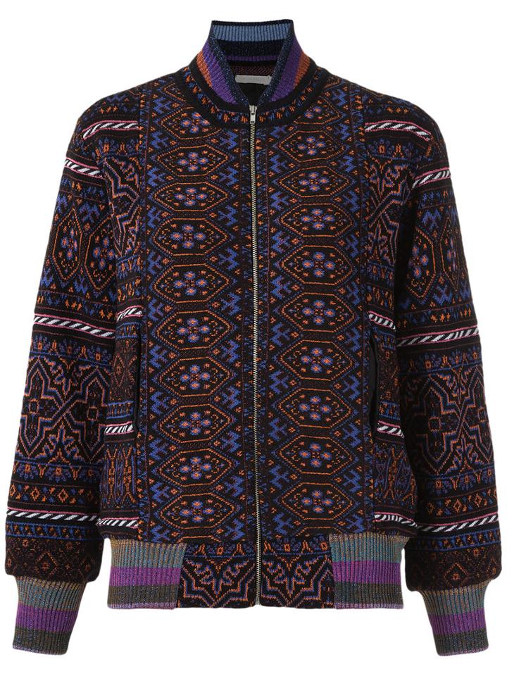 Knitted Bomber Jacket - Women - Acrylic/polyamide/spandex/elastane/viscose - G, Black, Acrylic/polyamide/spandex/elastane/viscose, Cecilia Prado