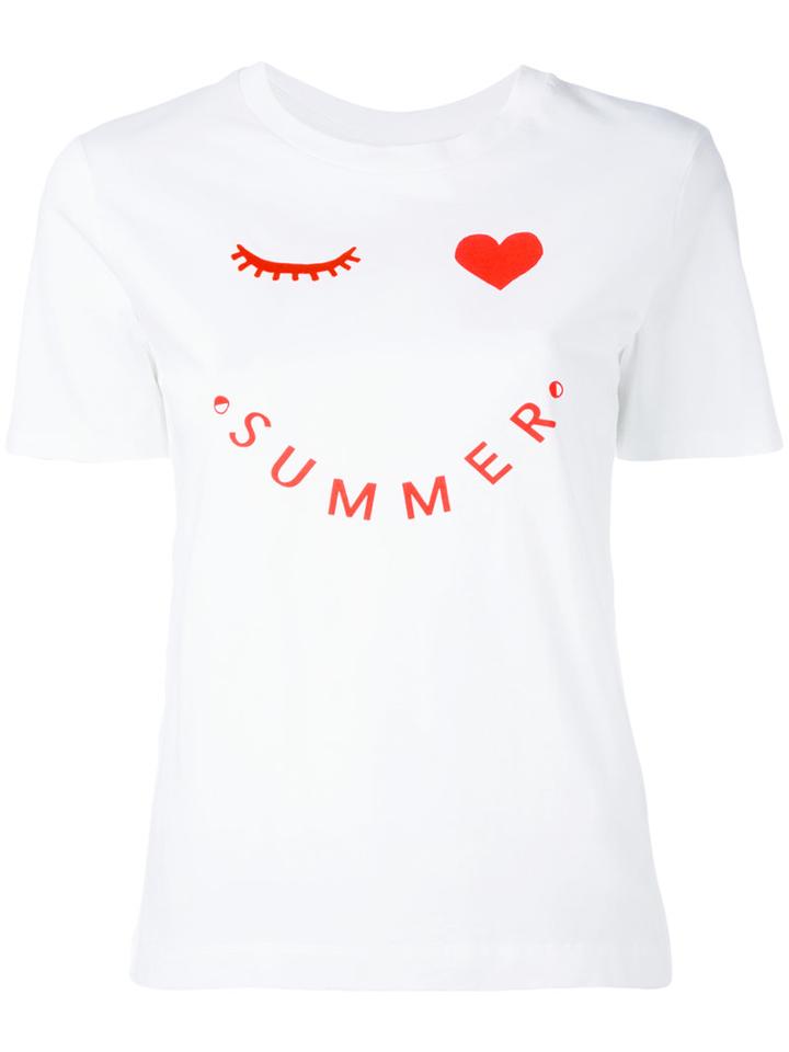 Ps By Paul Smith Summer Print T-shirt, Women's, Size: Xs, White, Cotton