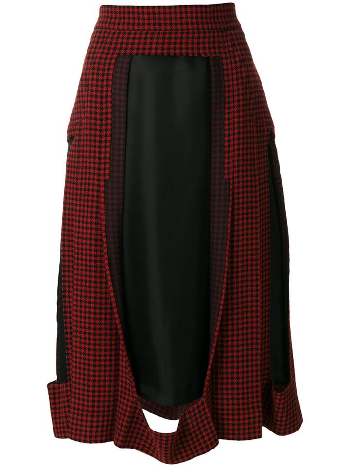 Maison Margiela Patterned Cut Out Skirt - Red