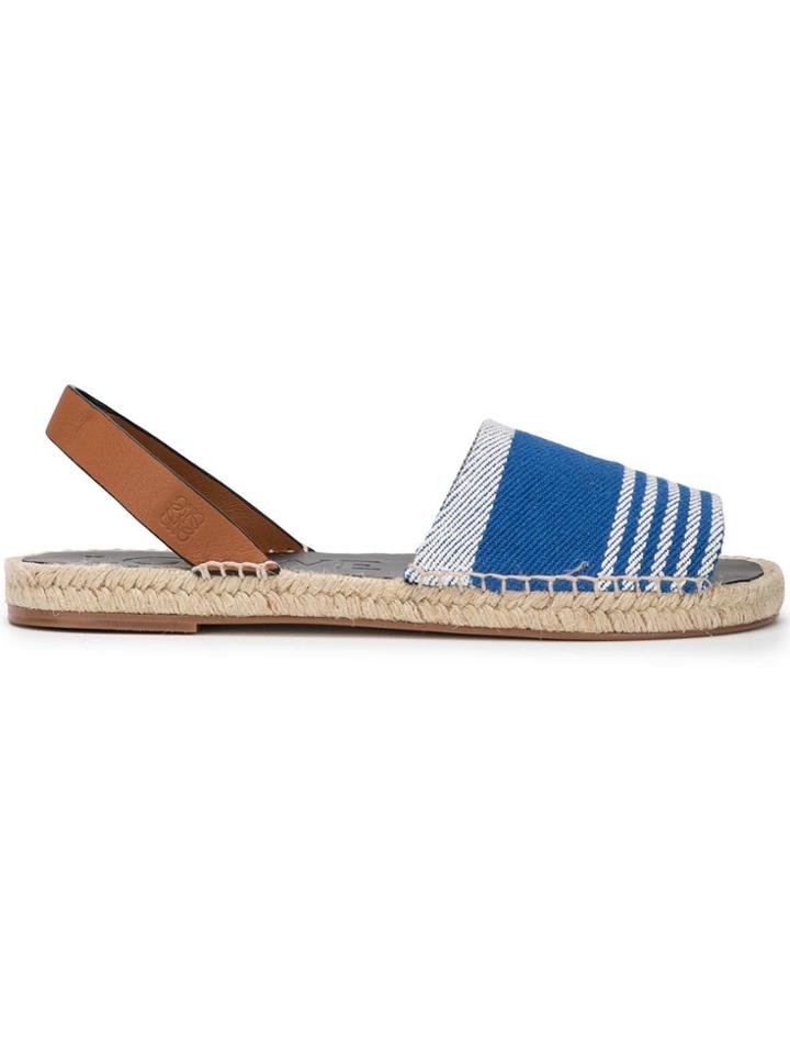 Loewe Striped Slingback Espadrilles - Blue
