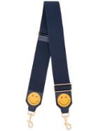 Anya Hindmarch Wink Face Shoulder Strap, Women's, Blue, Cotton/leather