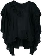 Emilio Pucci Frilled Shift Blouse - Black