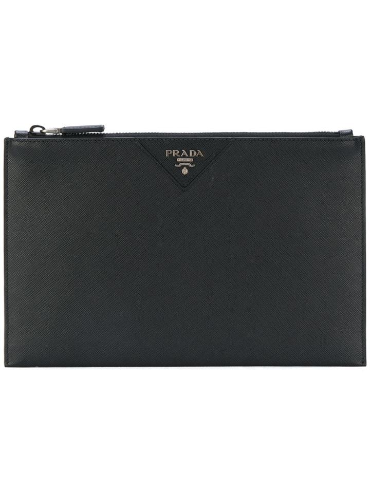 Prada Zipped Card Holder - Black