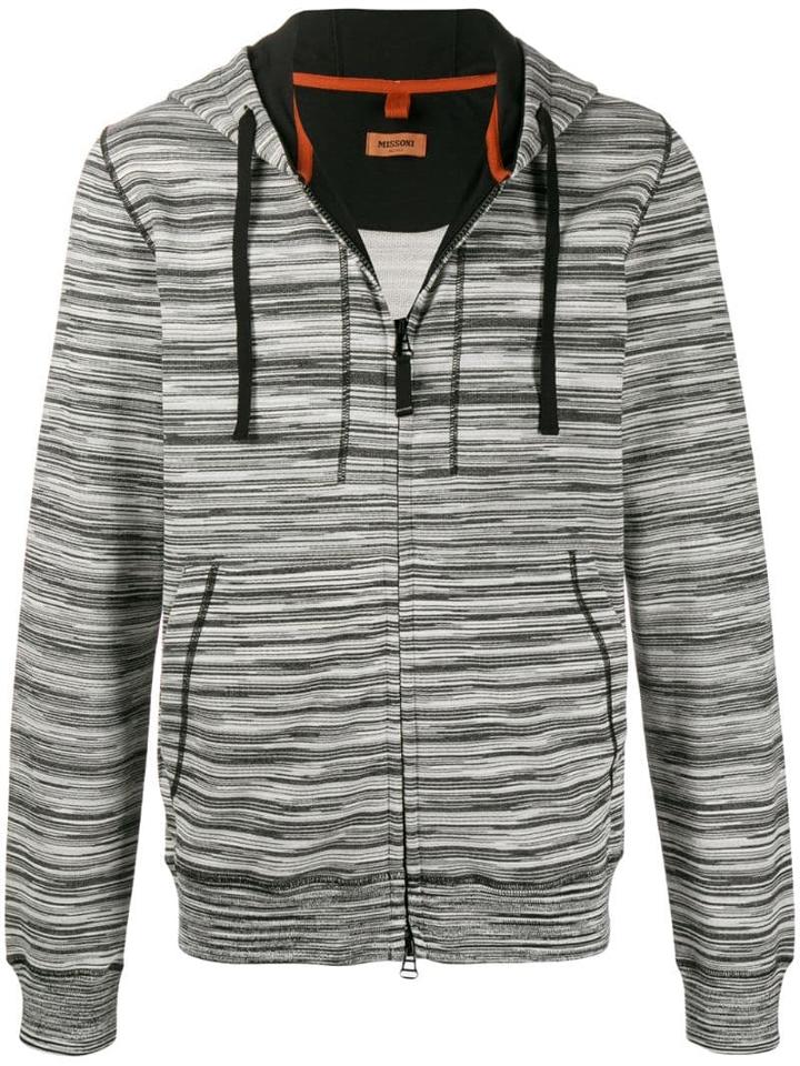 Missoni Striped Print Hoodie - White