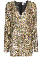 Attico Sequin Embellished Mini Dress - Green