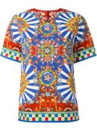 Dolce & Gabbana Carretto Siciliano Print T-shirt, Women's, Size: 40, Cotton/spandex/elastane