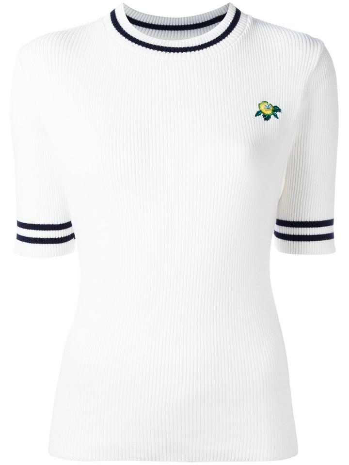 Muveil Ribbed Knit Jumper, Women's, Size: 38, White, Cotton