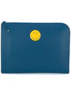 Anya Hindmarch - Smile Clutch - Men - Calf Leather - One Size, Blue, Calf Leather
