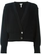 Loewe Pleated Cardigan, Women's, Size: Small, Black, Wool