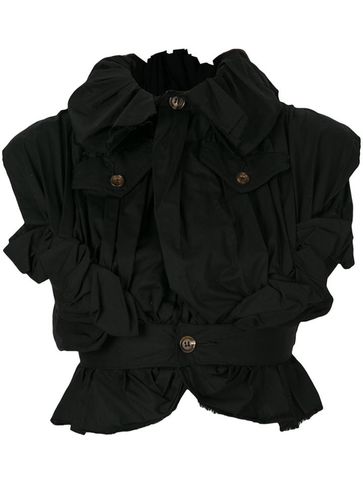 Comme Des Garçons Vintage Draped Cropped Jacket - Black