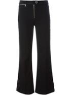 Paige Zip Detail Flared Jeans, Women's, Size: 27, Black, Cotton/spandex/elastane