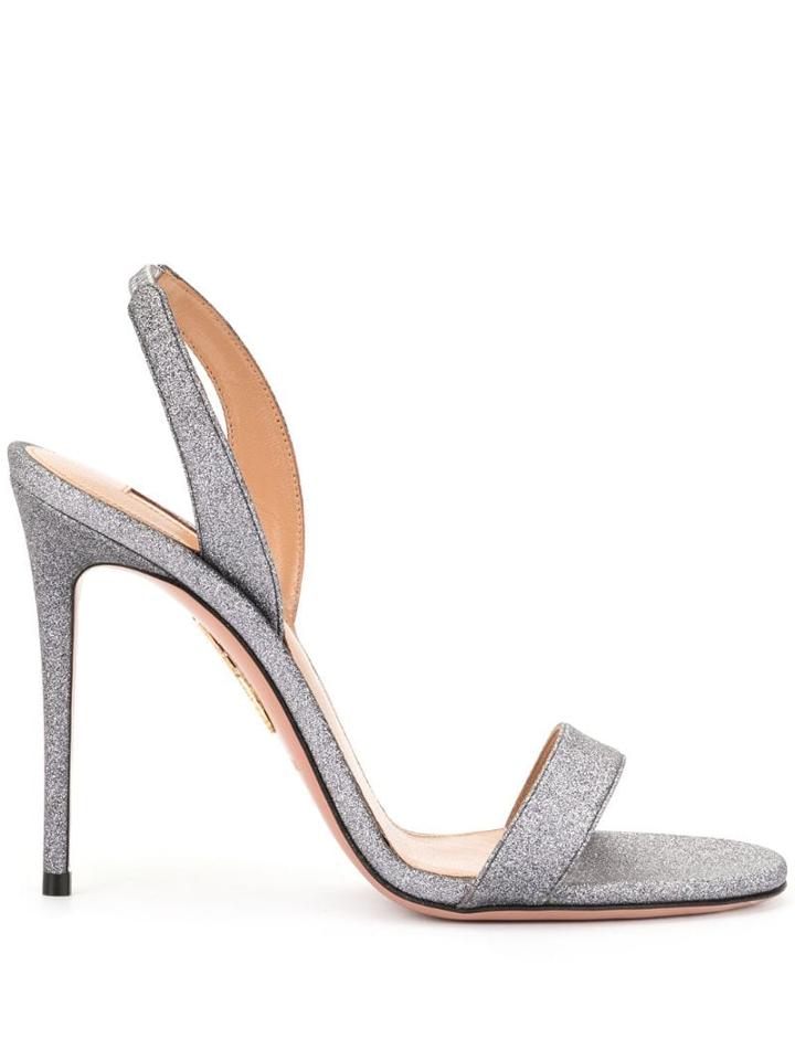 Aquazzura So Nude 105mm Sandals - Silver