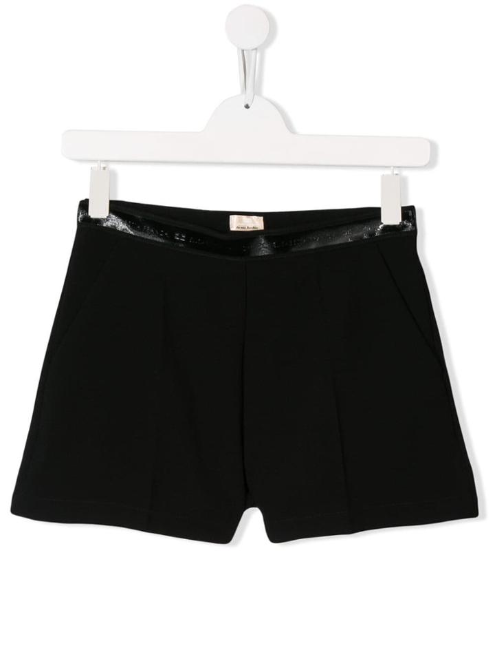 Elisabetta Franchi La Mia Bambina Logo Tape Detail Shorts - Black