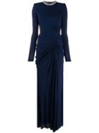 Alexander Mcqueen Crystal Rope Evening Dress - Blue