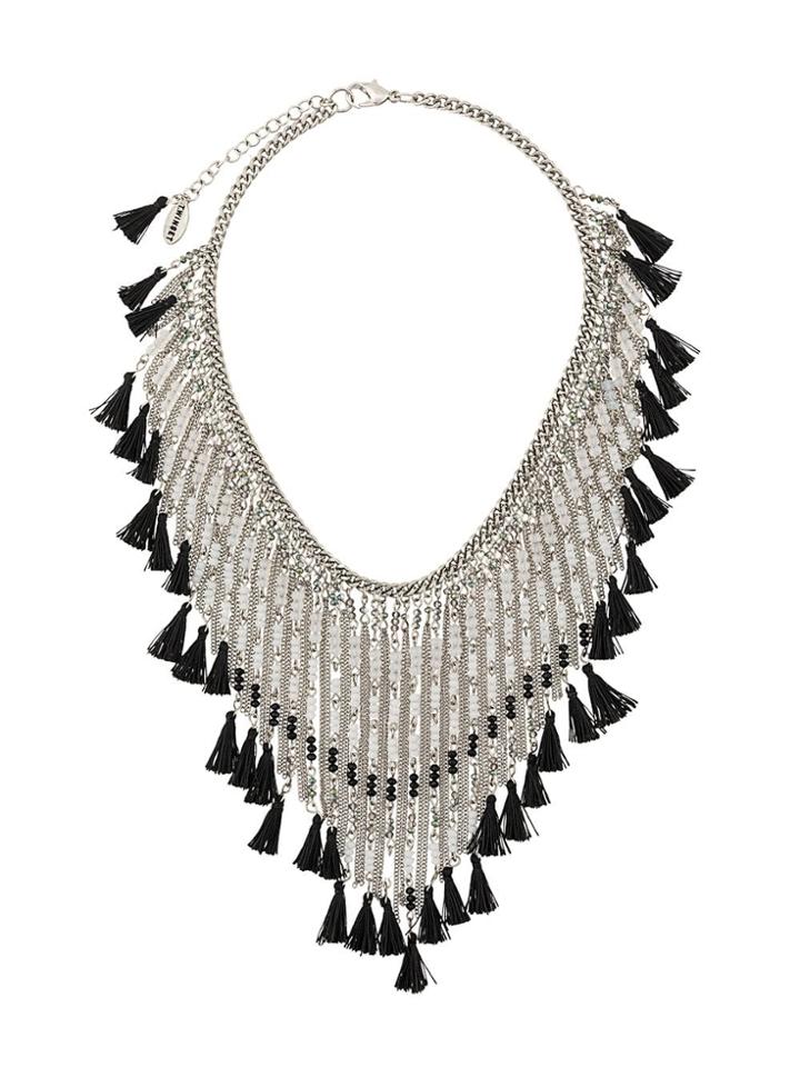 Twin-set Fringed Tassel Necklace - Metallic
