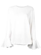 Water - Flared Cuff Blouse - Women - Cotton - M, White, Cotton
