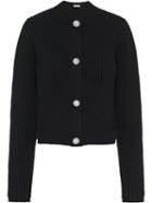 Miu Miu Embellished Buttons Cardigan - Black