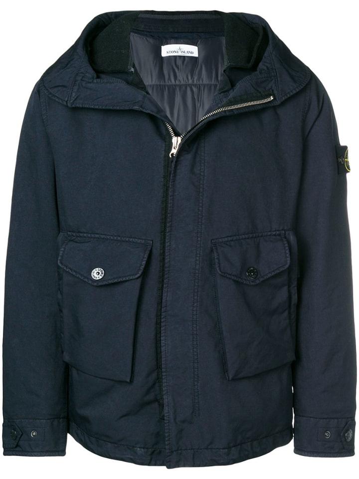Stone Island Short Parka - Blue
