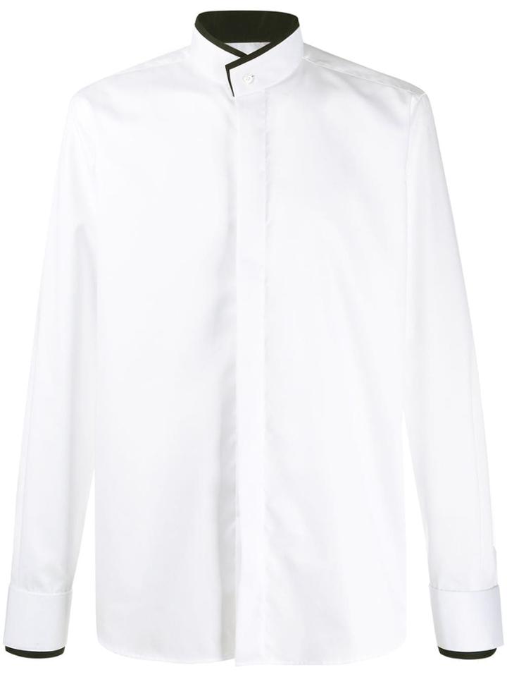 Karl Lagerfeld Mao Collar Shirt - White