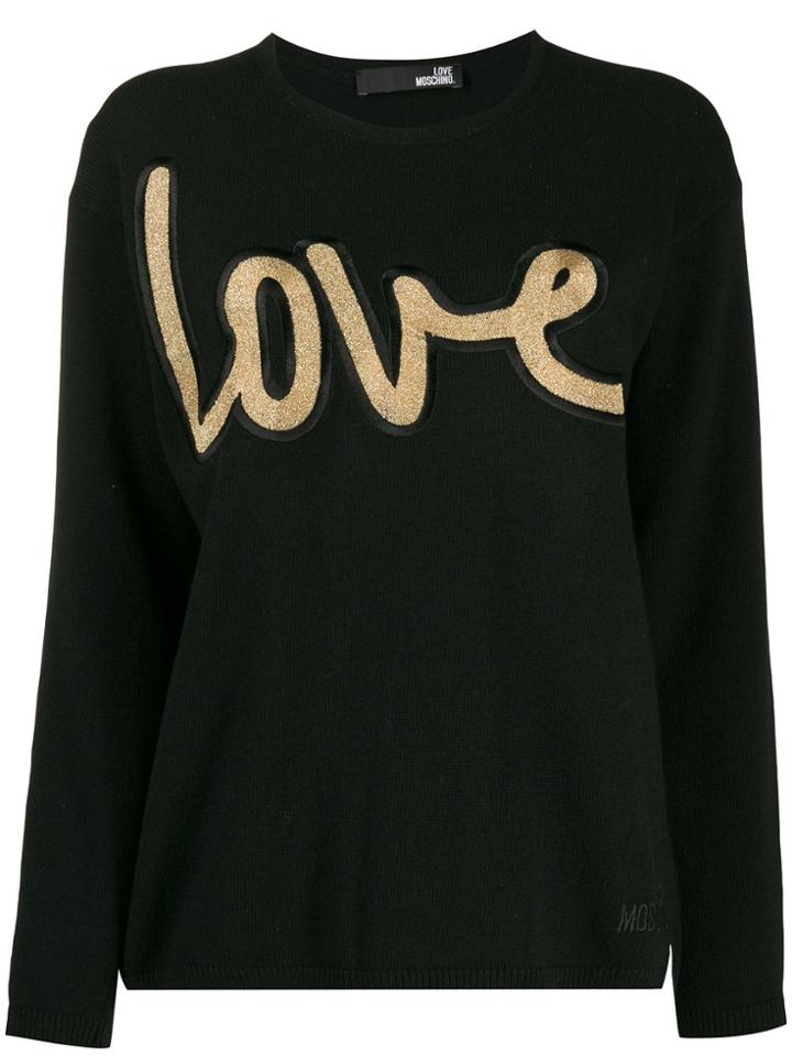 Love Moschino Glitter Logo Jumper - Black