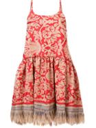 Erika Cavallini Damask Print Fringed Dress