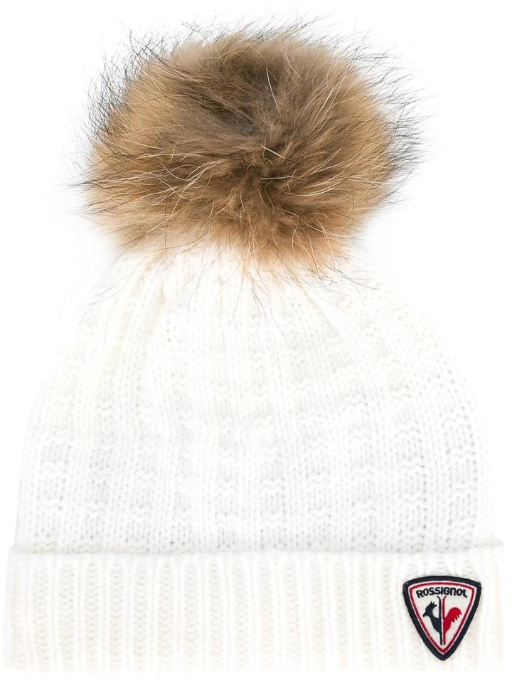 Rossignol - 'eden' Pom-pom Hat - Women - Acrylic/polyester/racoon Fur - One Size, White, Acrylic/polyester/racoon Fur