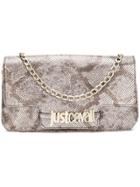 Just Cavalli Snakeskin Effect Clutch Bag - Grey