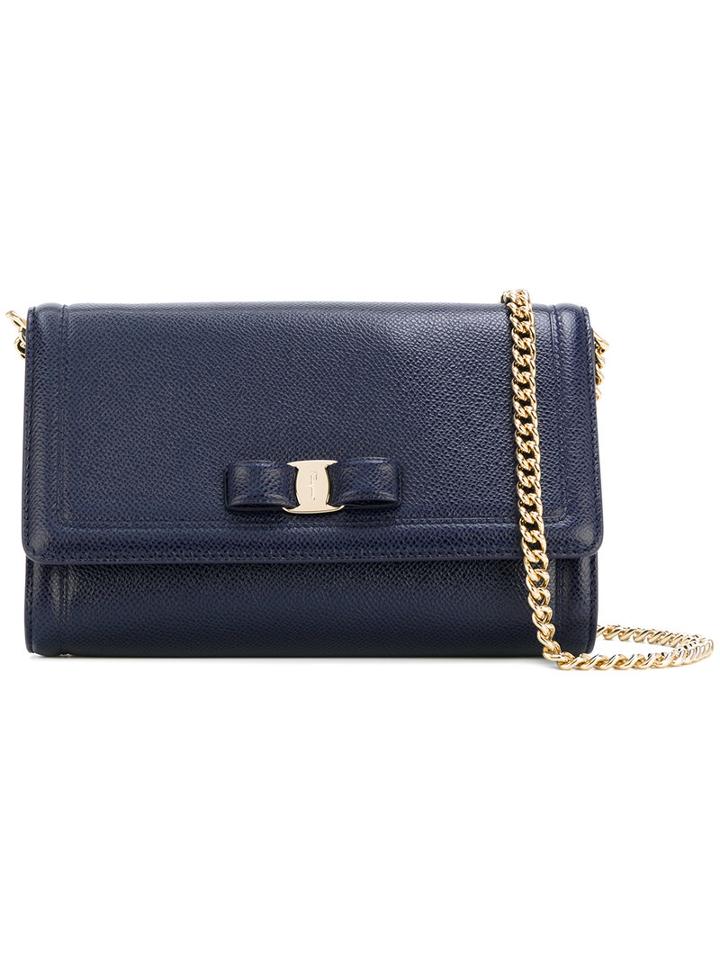 Salvatore Ferragamo - Vara Cross-body Bag - Women - Calf Leather - One Size, Blue, Calf Leather