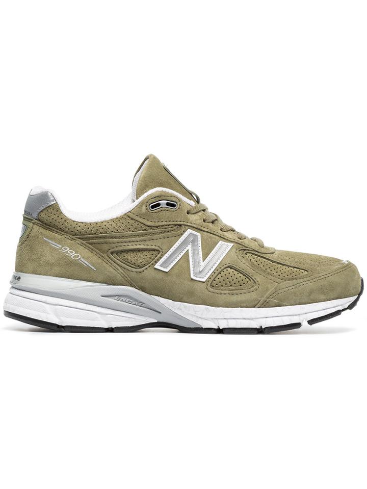 New Balance Green 990v4 Suede Low-top Sneakers