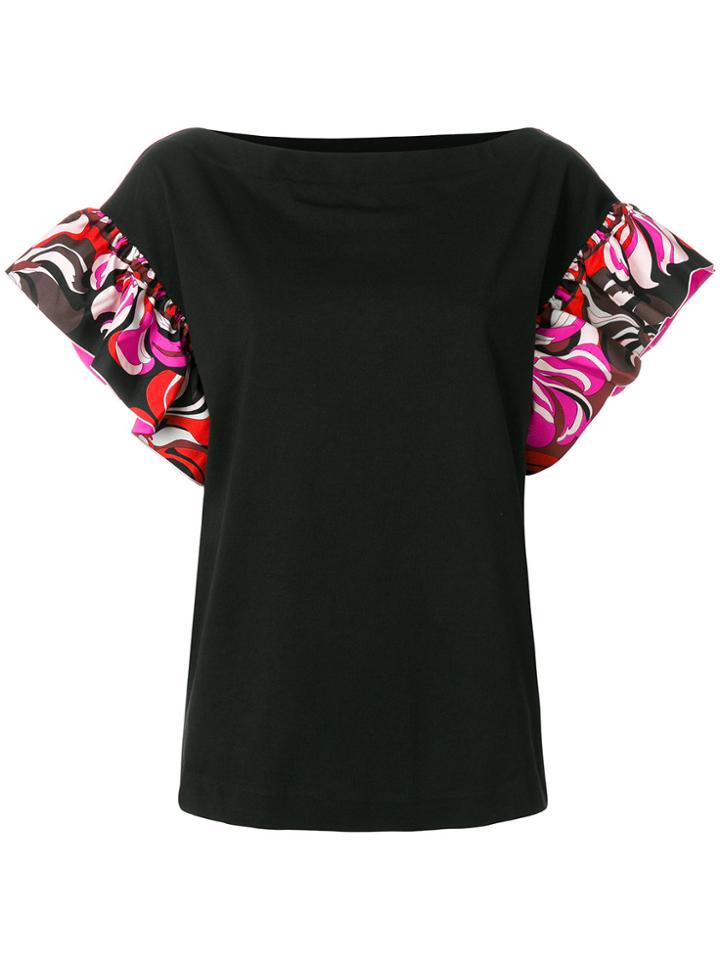 Emilio Pucci Frilled-sleeve Top - Black