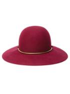 Lanvin Golden Chain Hat, Women's, Size: 60, Red, Cotton/rabbit Fur/viscose/brass