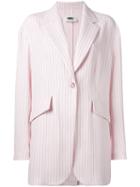Mm6 Maison Margiela Striped Blazer, Women's, Size: 42, Pink/purple, Polyester
