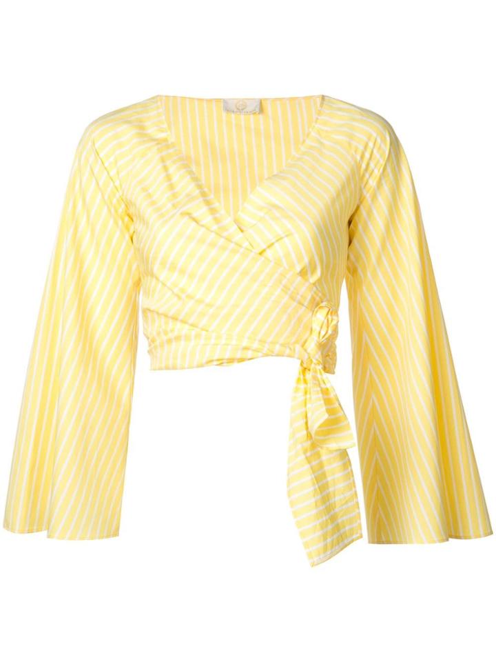 Sara Battaglia Wrap Crop Top - Yellow