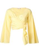 Sara Battaglia Wrap Crop Top - Yellow