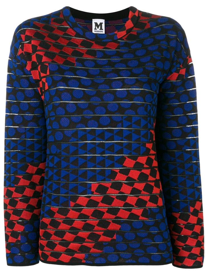 M Missoni Jacquard Knit Geometric Sweater - Blue