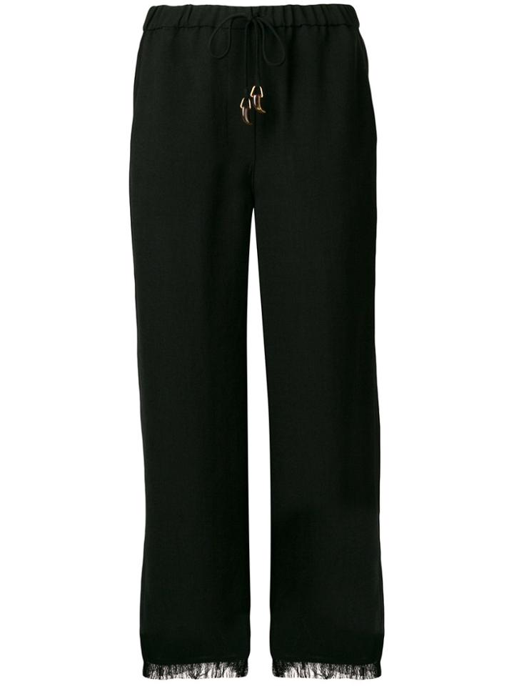 Nanushka Distressed Cropped Trousers - Black
