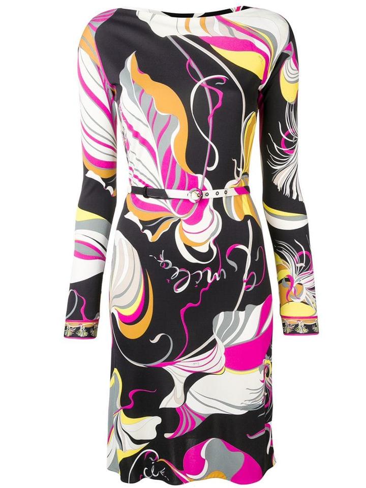 Emilio Pucci Frida Print Belted Dress - Black