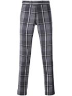 Thom Browne Checked Trousers, Men's, Size: 3, Grey, Wool/cupro