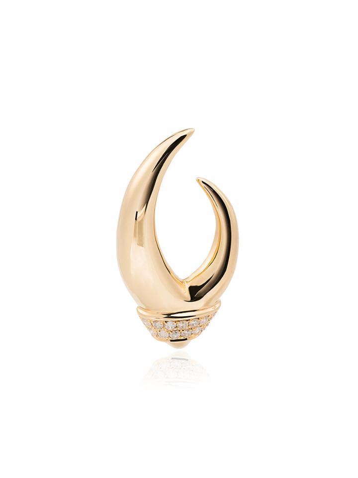 Yvonne Léon 18k Yellow Gold Bo Pince De Grabe Diamond Earring -