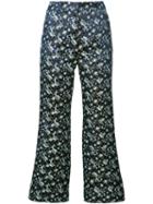 Erdem - Jeda Cropped Trousers - Women - Silk/polyester - 2, Blue, Silk/polyester