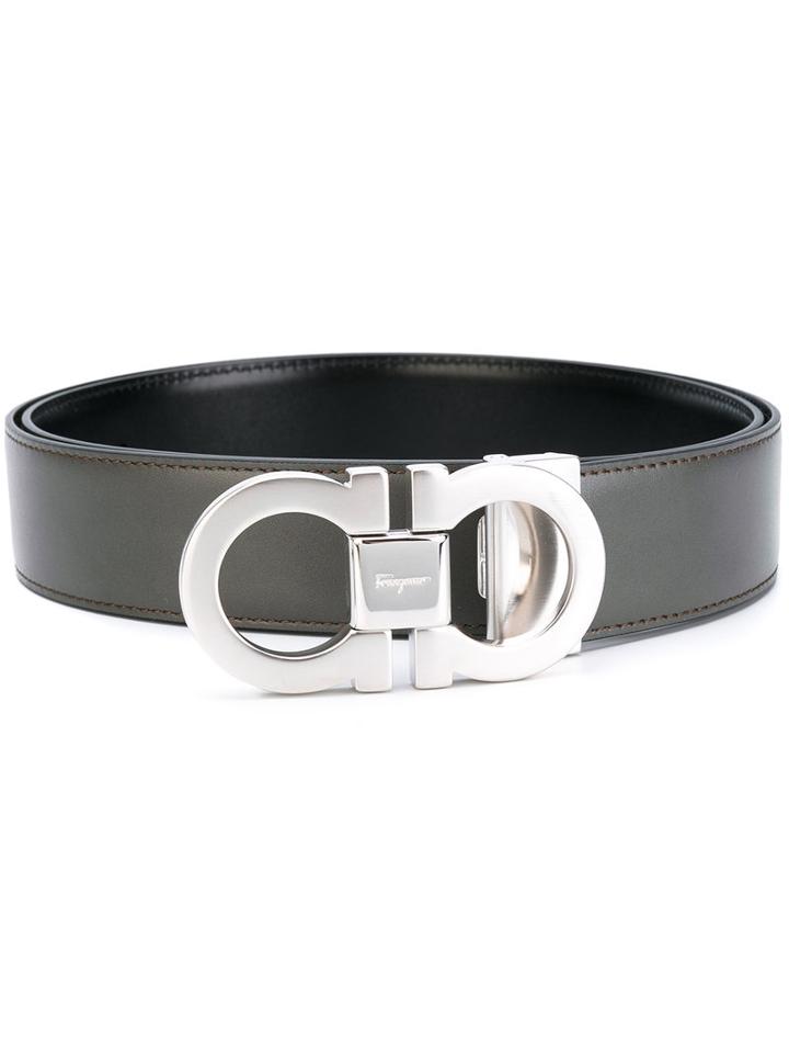 Salvatore Ferragamo - Logo Belt - Men - Calf Leather - 95, Grey, Calf Leather