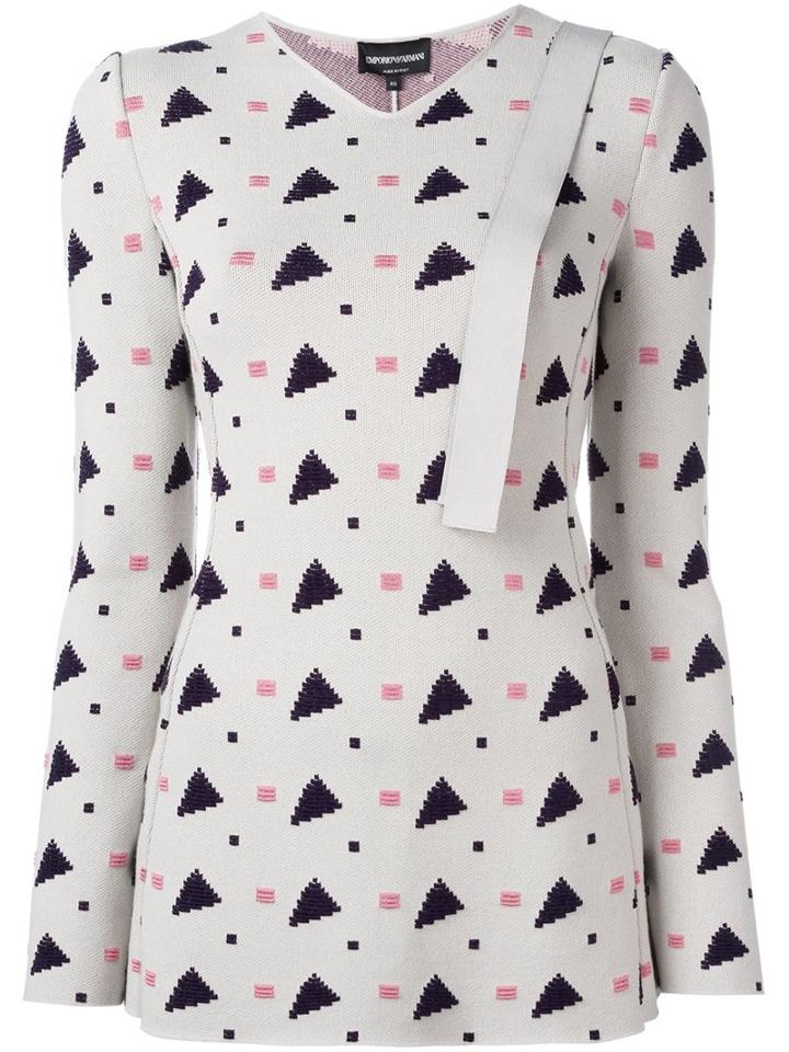 Emporio Armani Jacquard 'runway' Jumper, Women's, Size: 42, Nude/neutrals, Polyester/viscose