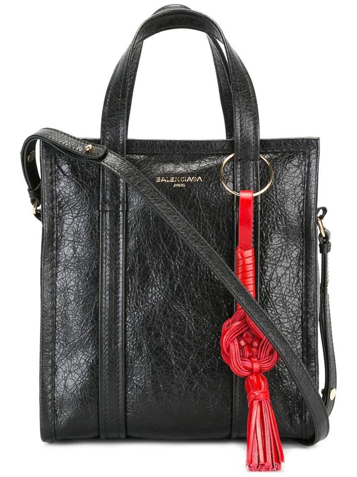 Balenciaga Tassel Detail Tote, Women's, Black, Lamb Skin
