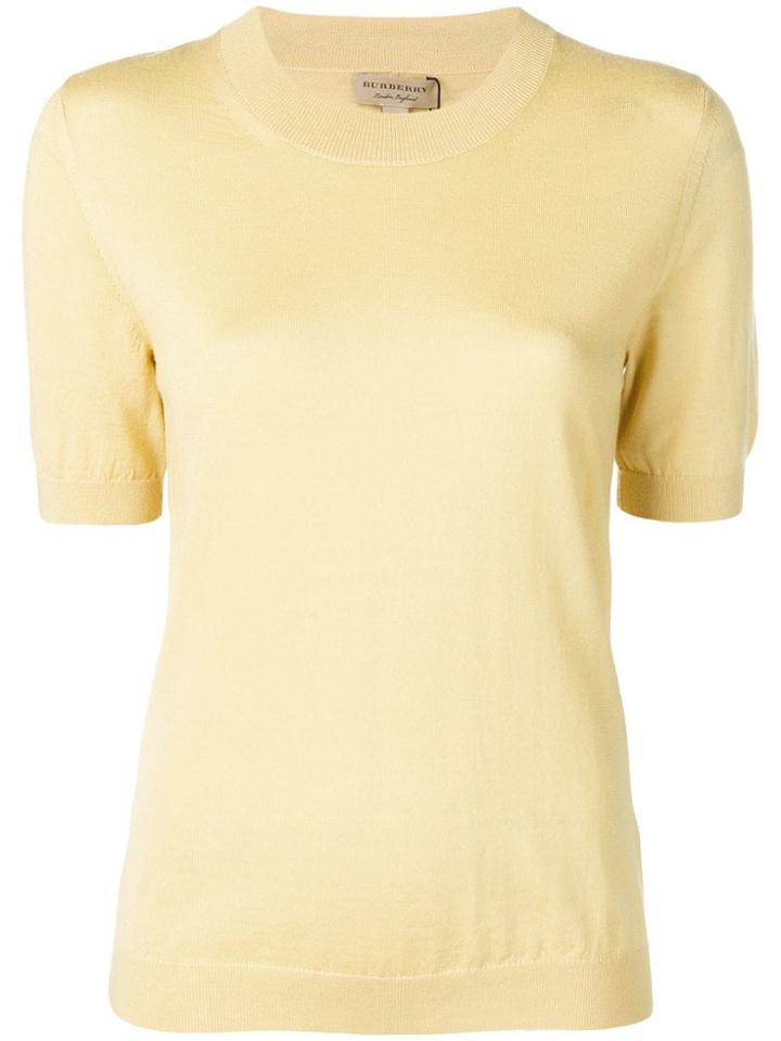 Burberry Crew Neck Jumper - Yellow
