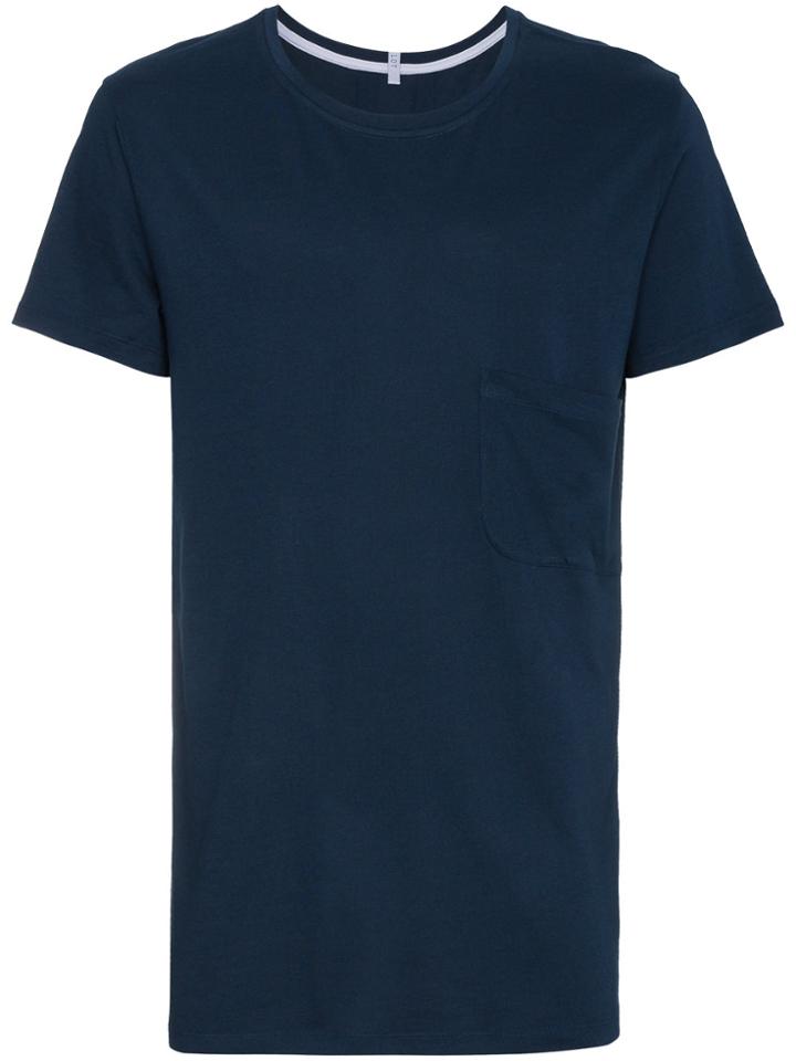Lot78 Navy Cotton Blend Short Sleeve T Shirt - Blue