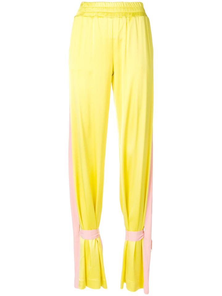 Marco Bologna Contrast Side Panel Tie Ankle Trousers - Yellow & Orange