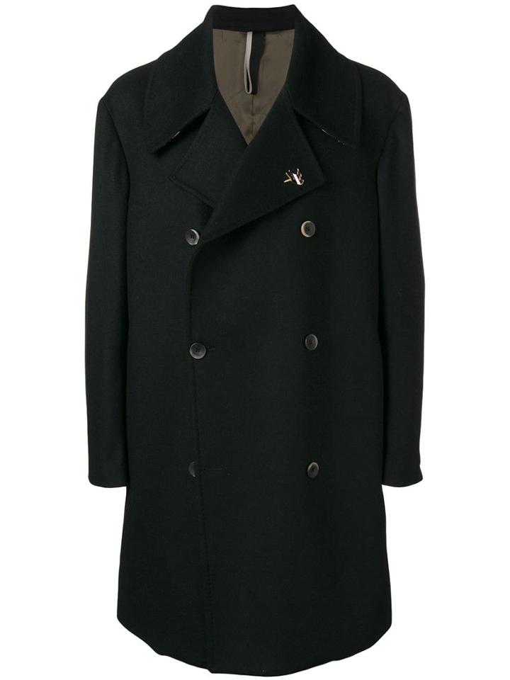 Low Brand Classic Double-breasted Coat - Black